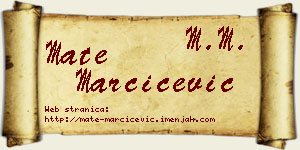 Mate Marčićević vizit kartica
